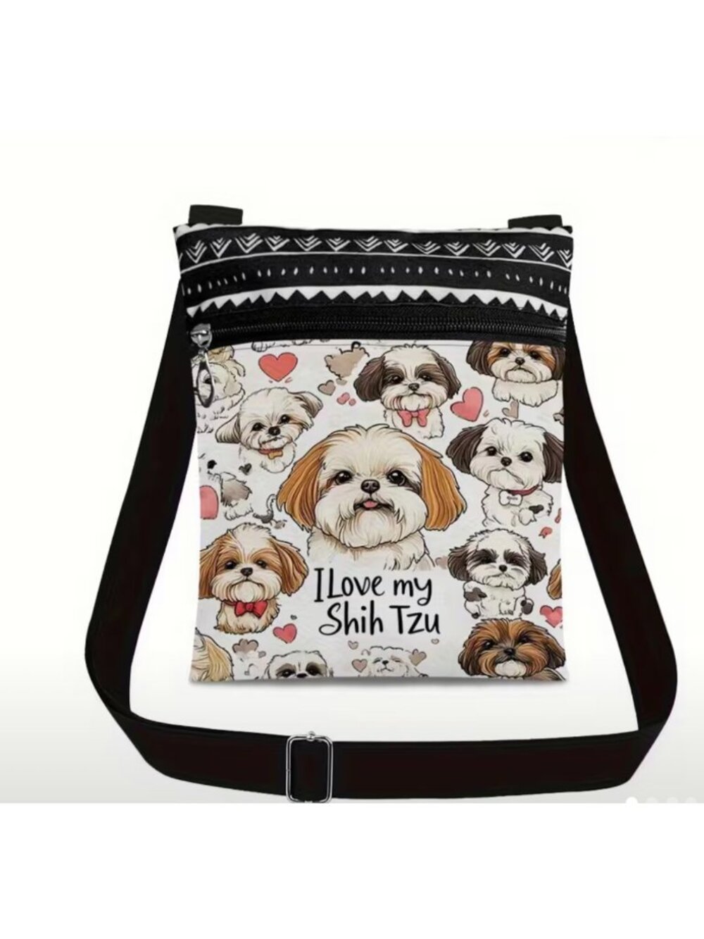 Shih Tzu Crossbody Bag Lightweight Adjustable Strap Dog Lover Gift